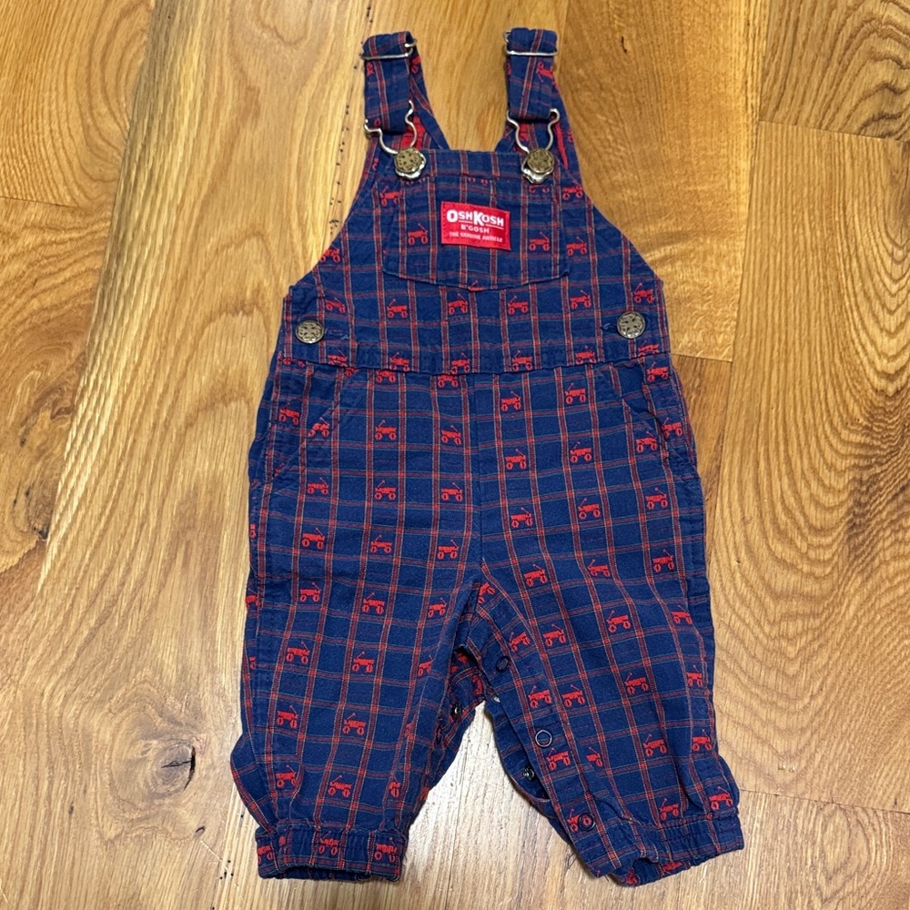 OshKosh B'gosh Kids Navy and Red Overalls